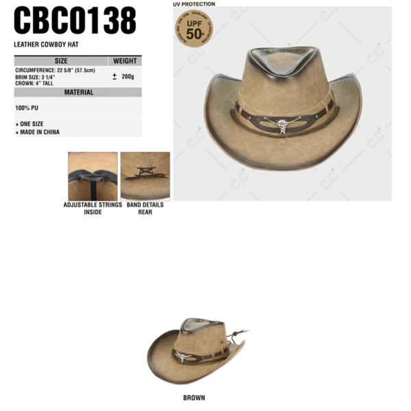 CC LEATHER COWBOY HAT