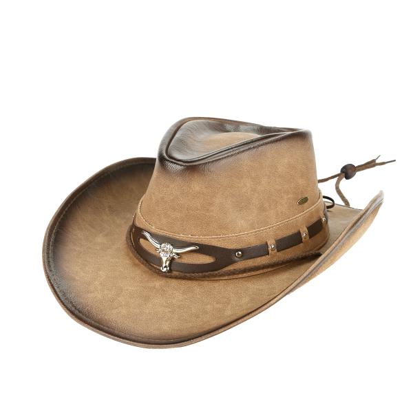 CC LEATHER COWBOY HAT