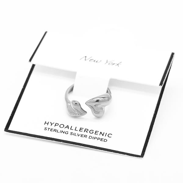 SECRET BOX STAINLESS STEEL DOUBLE HEART RING