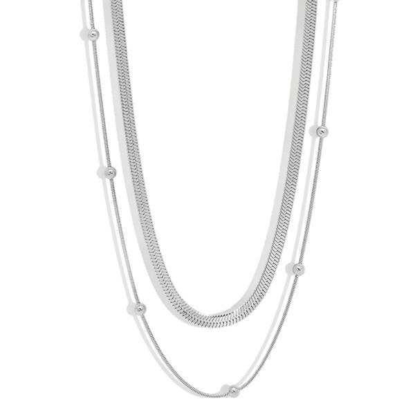 SECRET BOX STAINLESS STEEL LAYERED NECKLACE