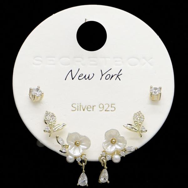 SECRET BOX 925 STERLING SILVER ASSORTED EARRING SET