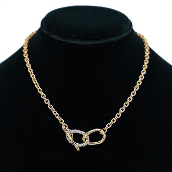 SECRET BOX TOGGLE CHAIN TWO TONE NECKLACE