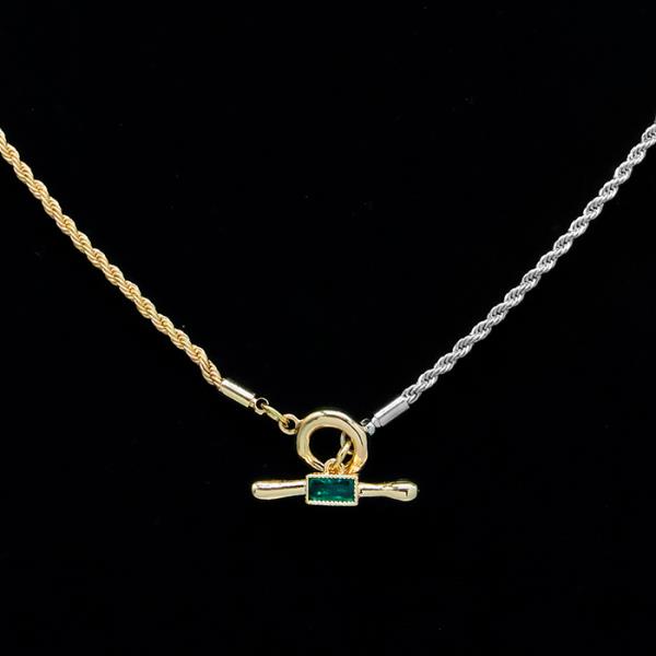 SECRET BOX TWO TONE TOGGLE CLASP NECKLACE