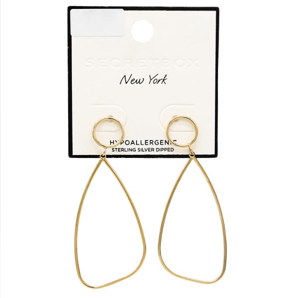 SECRET BOX 14K GOLD DIPPED METAL DANGLE EARRING