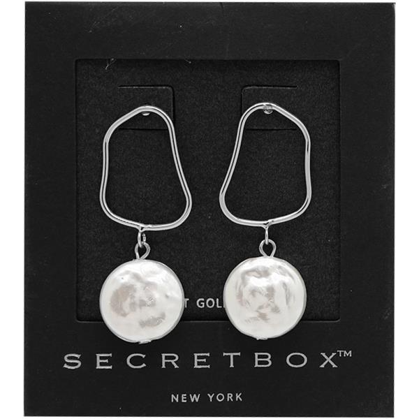SECRET BOX 14K GOLD DIPPED ROUND PEARL BEAD EARRING