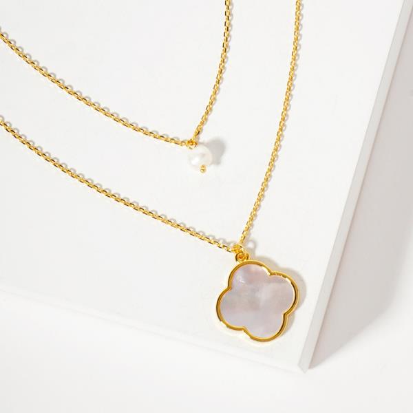 18K GOLD RHODIUM PURE MAGIC CLOVER NECKLACE