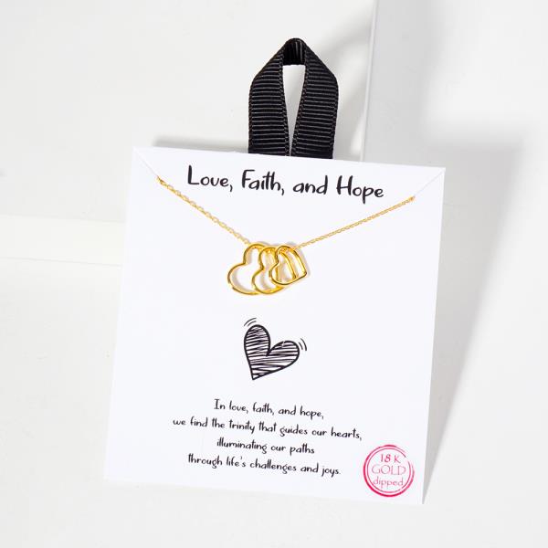 18K GOLD RHODIUM LOVE FAITH AND HOPE NECKLACE