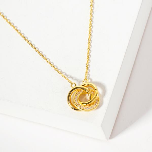 18K GOLD RHODIUM JOURNEY FORWARD ROUND NECKLACE