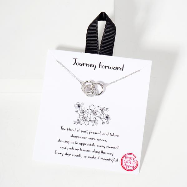 18K GOLD RHODIUM JOURNEY FORWARD ROUND NECKLACE