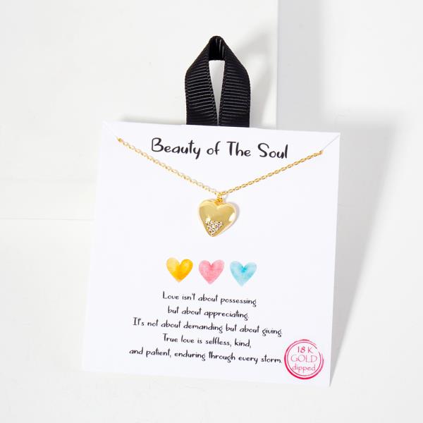 18K GOLD RHODIUM BEAUTY OF THE SOUL HEART NECKLACE