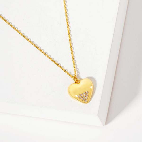 18K GOLD RHODIUM BEAUTY OF THE SOUL HEART NECKLACE