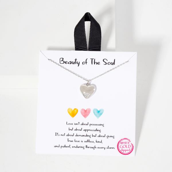 18K GOLD RHODIUM BEAUTY OF THE SOUL HEART NECKLACE