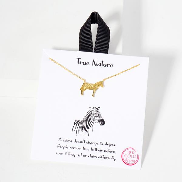 18K GOLD RHODIUM TRUE NATURE ZEBRA NECKLACE