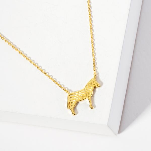 18K GOLD RHODIUM TRUE NATURE ZEBRA NECKLACE