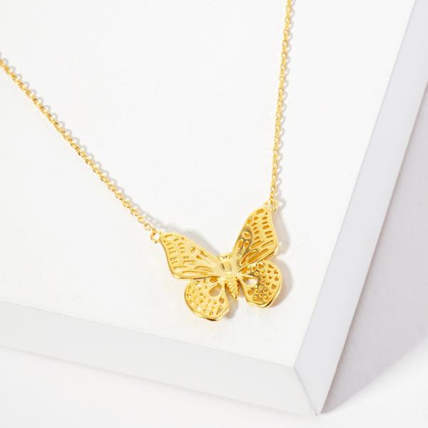 18K GOLD RHODIUM WHATEVER IT TAKES BUTTERFLY NECKLACE