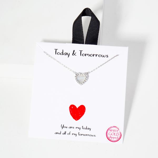 18K GOLD RHODIUM TODAY & TOMORROWS HEART NECKLACE