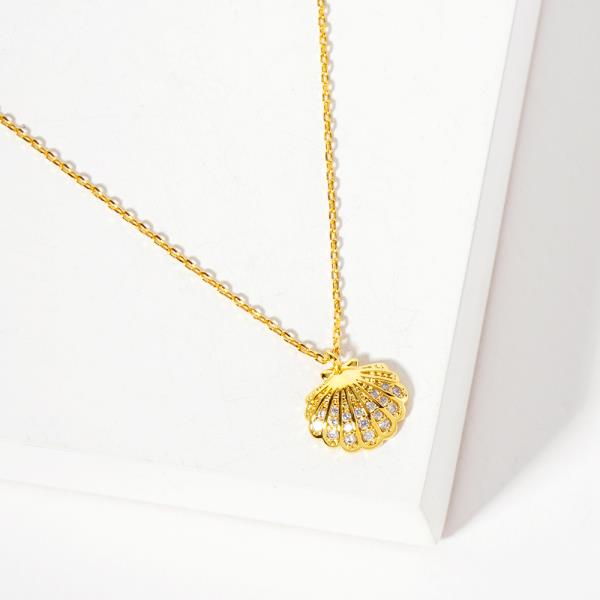 18K GOLD RHODIUM MAGIC OF THE OCEAN SHELL NECKLACE