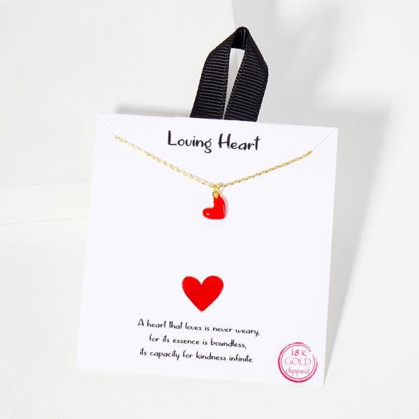 18K GOLD RHODIUM LOVING HEART NECKLACE