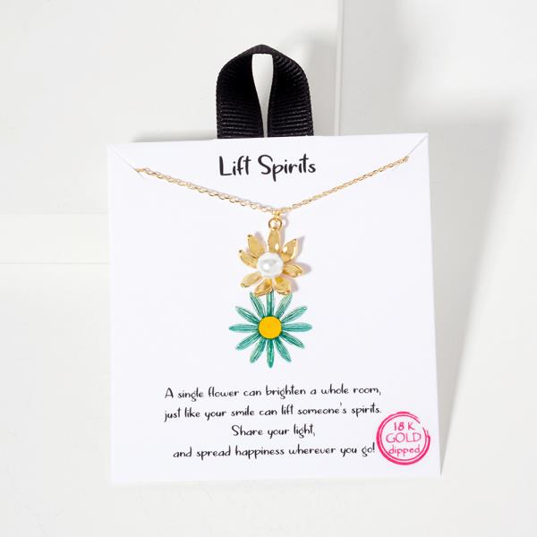 18K GOLD RHODIUM LIFT SPIRITS FLOWER NECKLACE