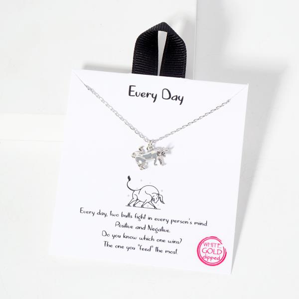 18K GOLD RHODIUM EVERY DAY BULL NECKLACE