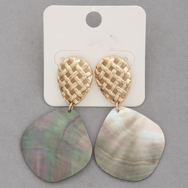 MOTHER OF PEARL METAL DANGLE EARRING