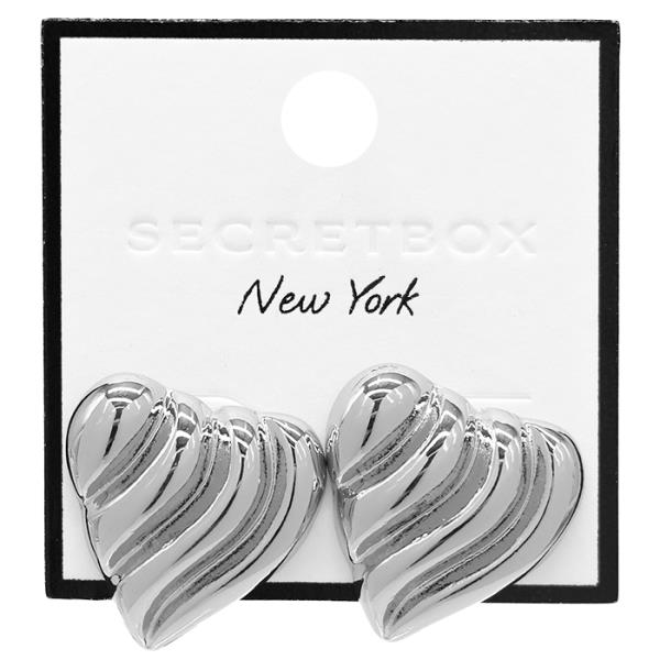 SECRET BOX TEXTURED HEART EARRING