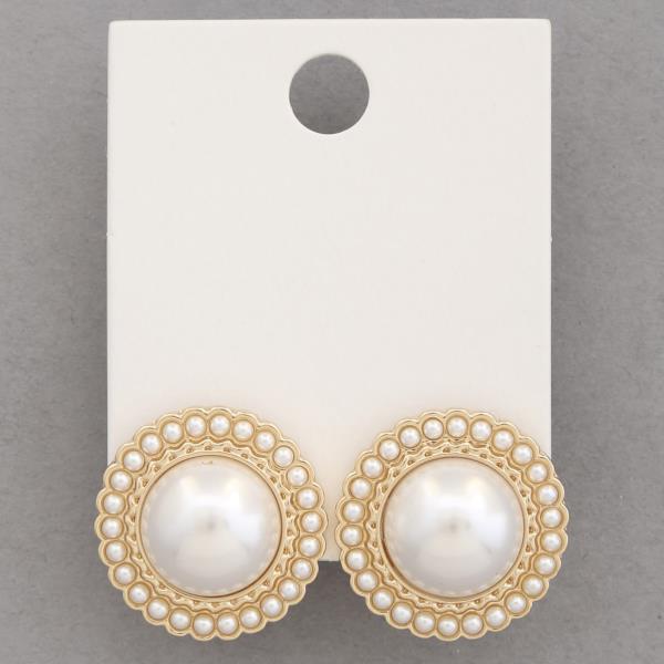 PEARL METAL ROUND EARRING