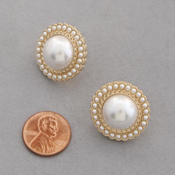 PEARL METAL ROUND EARRING