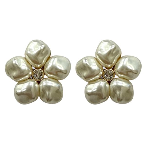 PEARL FLOWER POST EARRING