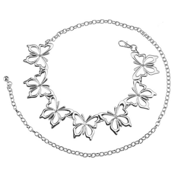 METAL BUTTERFLY CHAIN BELT