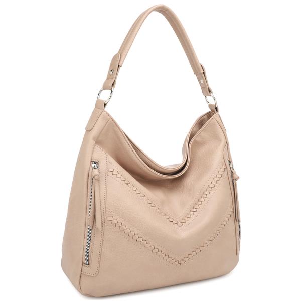 FASHION ZIPPER SHOULDER HOBO BAG