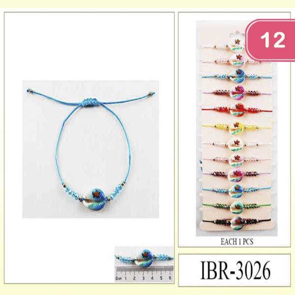 SHELL SEED BEAD THREAD BRACELET (12 UNITS)