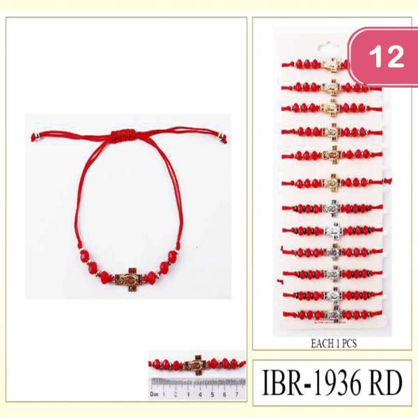 CROSS THREAD RED BRACELET (12 UNITS)