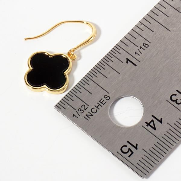 GOLD DIPPED CLOVER DANGLE EARRING