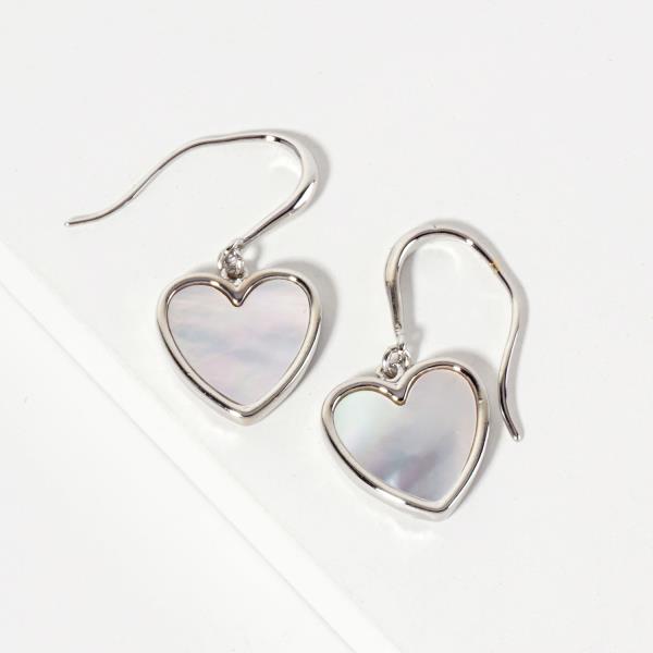 GOLD DIPPED CZ HEART DANGLE EARRING