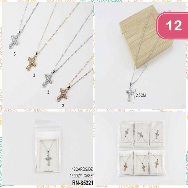 CROSS PENDANT DAINTY NECKLACE (12 UNITS)