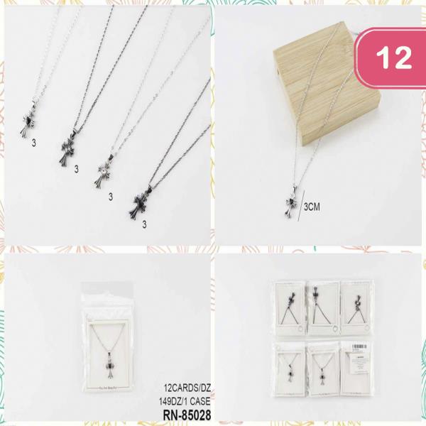 HEART CROSS PENDANT DAINTY NECKLACE (12 UNITS)