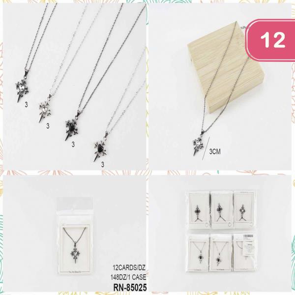 HEART CROSS PENDANT DAINTY NECKLACE (12 UNITS)