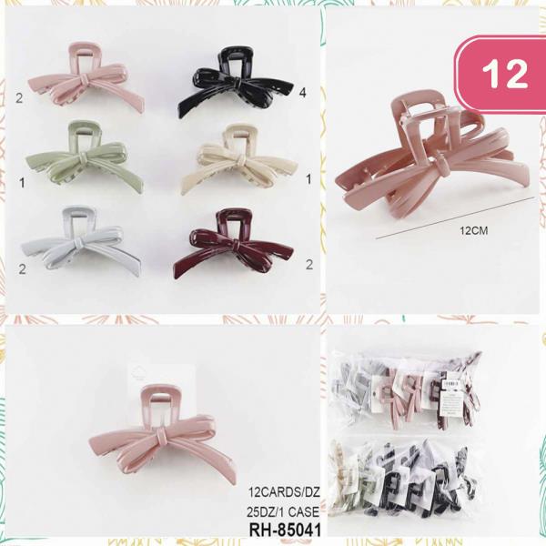 RIBBON HAIR CLAW JAW CLIP (12 UNITS)