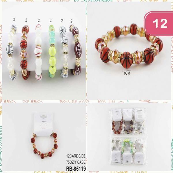 SPORT BEAD STRETCH BRACELET (12 UNITS)