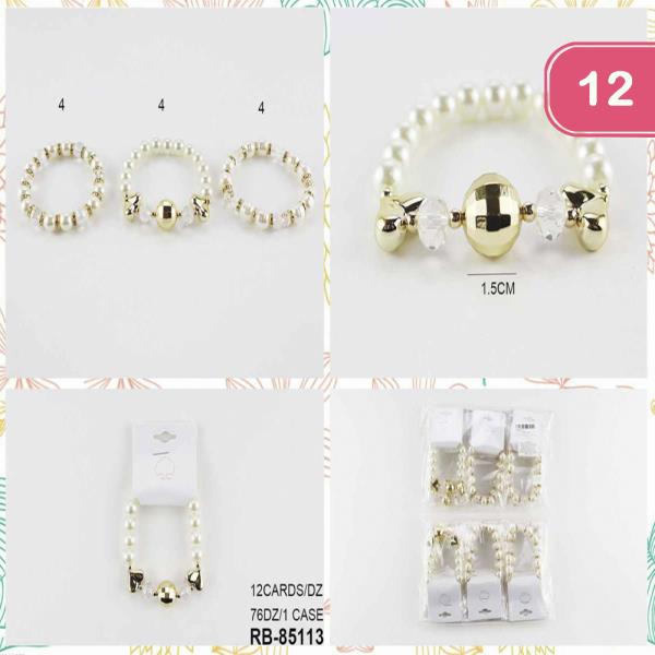 PEARL BEAD STRETCH BRACELET (12 UNITS)