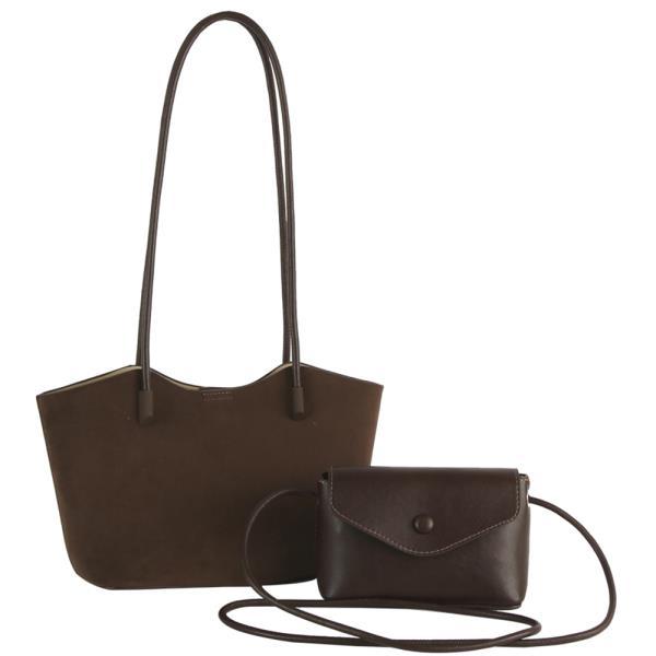 (ONLINE ONLY) 2in1 suede shoulder bag w crossbody set