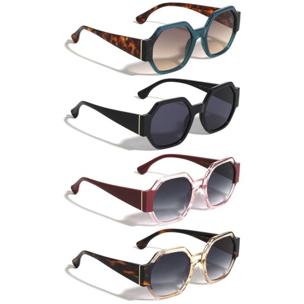 TAPERED TEMPLE FASHION GEOMETRIC SUNGLASSES 1DZ