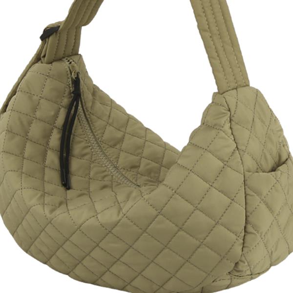 (ONLINE ONLY) Ecostitch quilted nylon shoulder bag