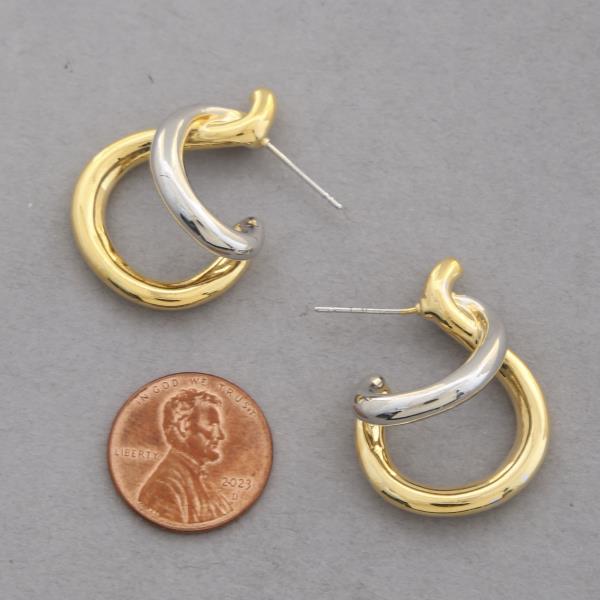 SODAJO DOUBLE HOOP GOLD DIPPED EARRING