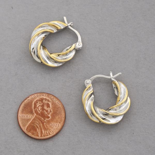 SODAJO TWISTED LINK GOLD DIPPED HOOP EARRING