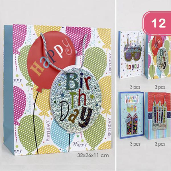 HAPPY BIRTHDAY GIFT PAPER BAG (12 UNITS)