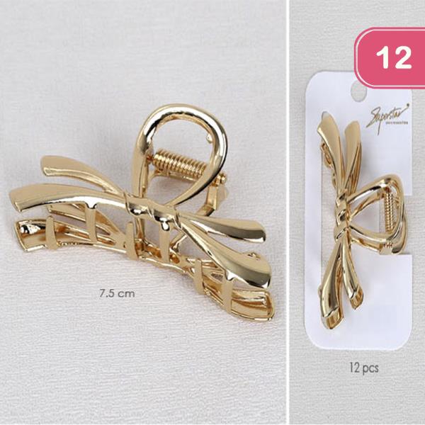 RIBBON METAL HAIR CLAW JAW CLIP (12 UNITS)