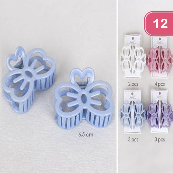 RIBBON HAIR CLAW JAW CLIP (12 UNITS)