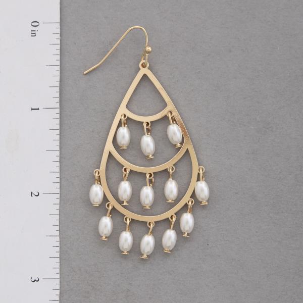 TEARDROP PEARL BEAD DANGLE EARRING